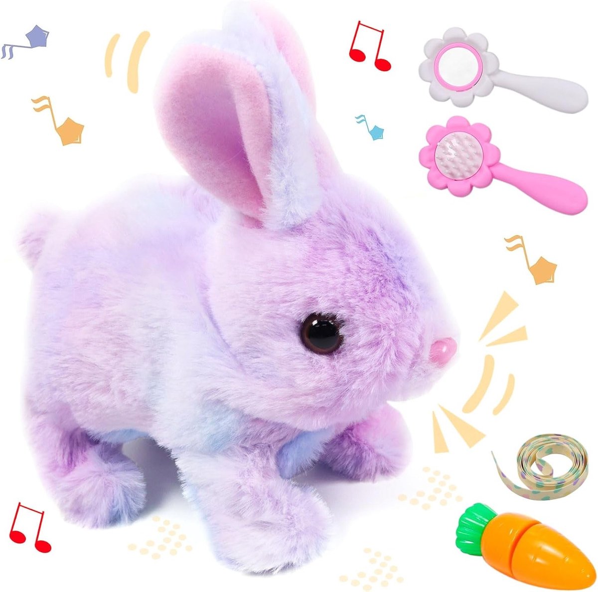 Interactief Pluche Konijn Speelgoed met Geluiden en Bewegingen, Ideaal Cadeau voor Kinderen en Peuters, Educatief en Vermakelijk Speelgoed