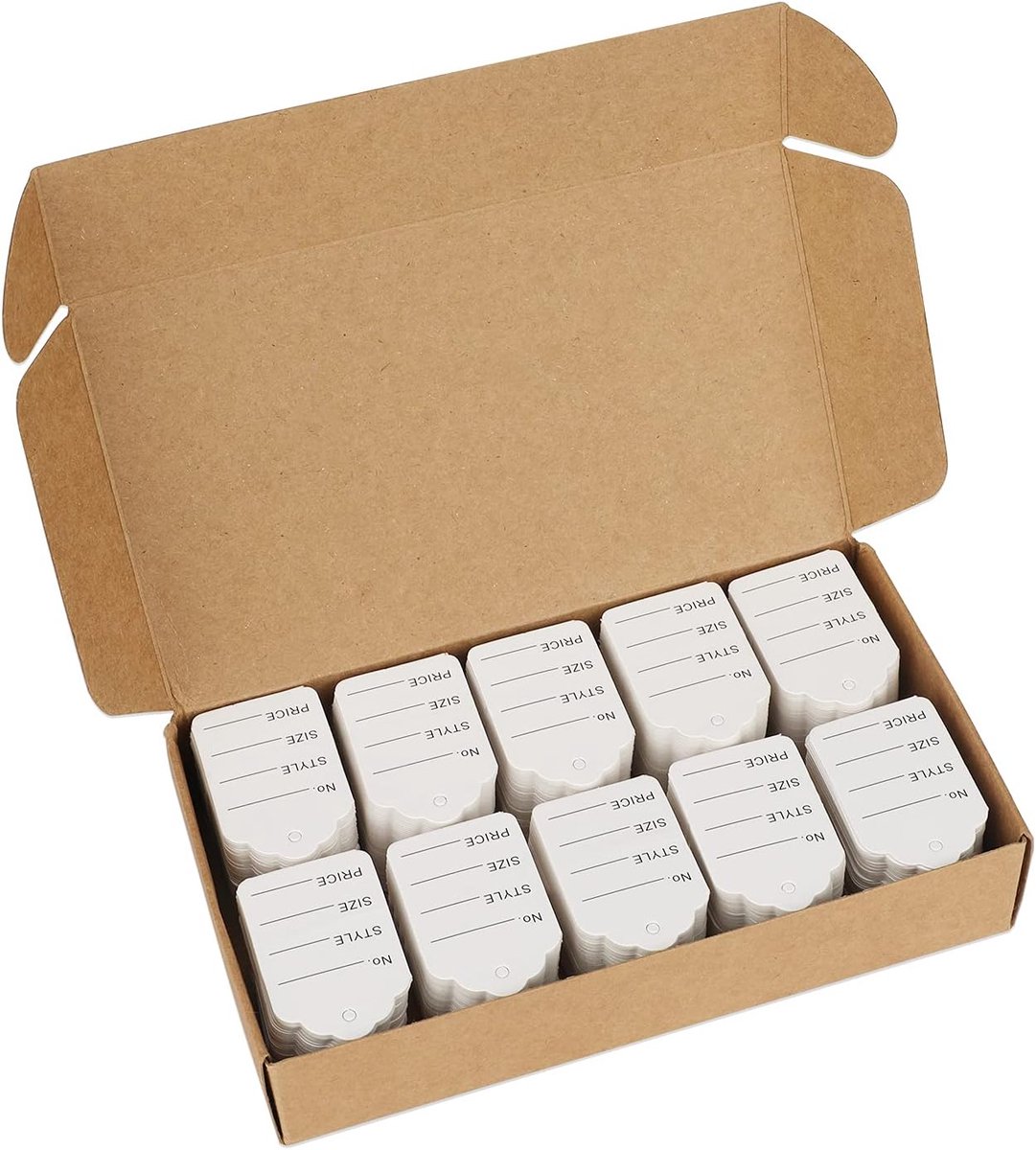 SnelShoppen - 1000 Stuks Mini Prijslabels 3.2 x 5 cm - Hoge Kwaliteit Karton - Hanglabels voor Kleding, Schoenen en Sieraden - Ideaal voor Verkoop en