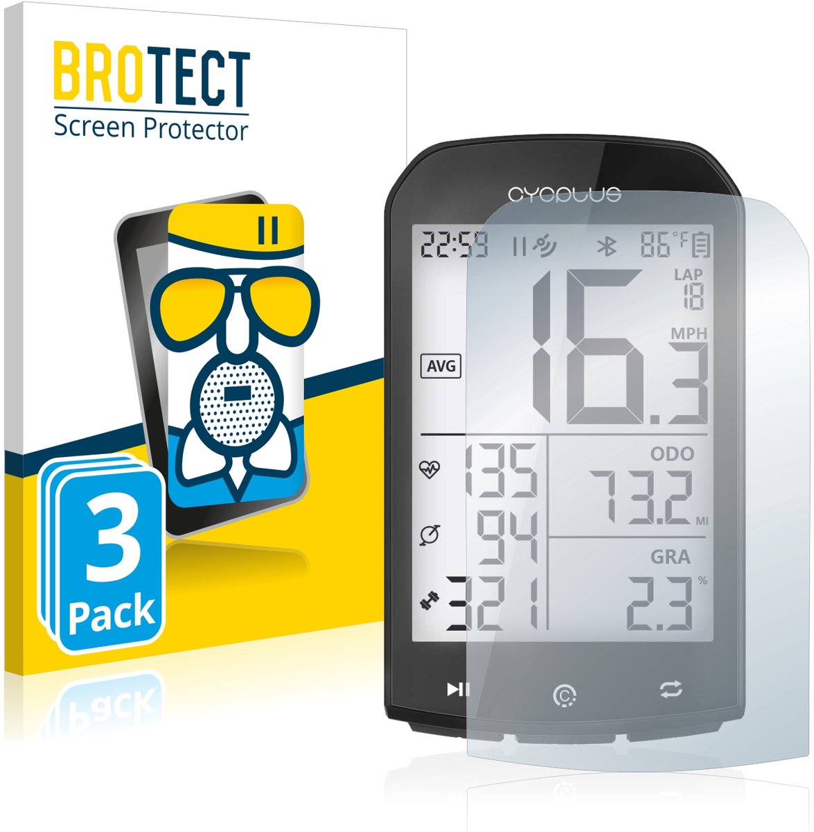 BROTECT - Screenprotector voor Cycplus M1 2.9" - Folie Beschermfolie Beschermglas matte 3 Stuks