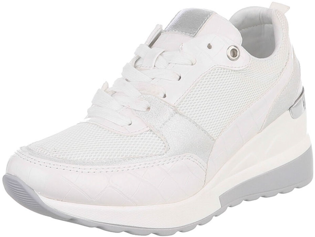 Sneaker - Platformlook en vetersluiting - Dames Mt:38