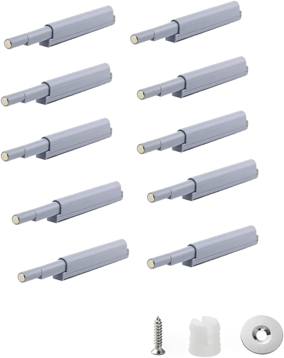 SnelShoppen - Push to Open Deursluiters 10 Stuks - Automatische Deursluiter voor Keuken en Kast - Magnetische Latch voor Soft Close - Duurzaam ABS Pla