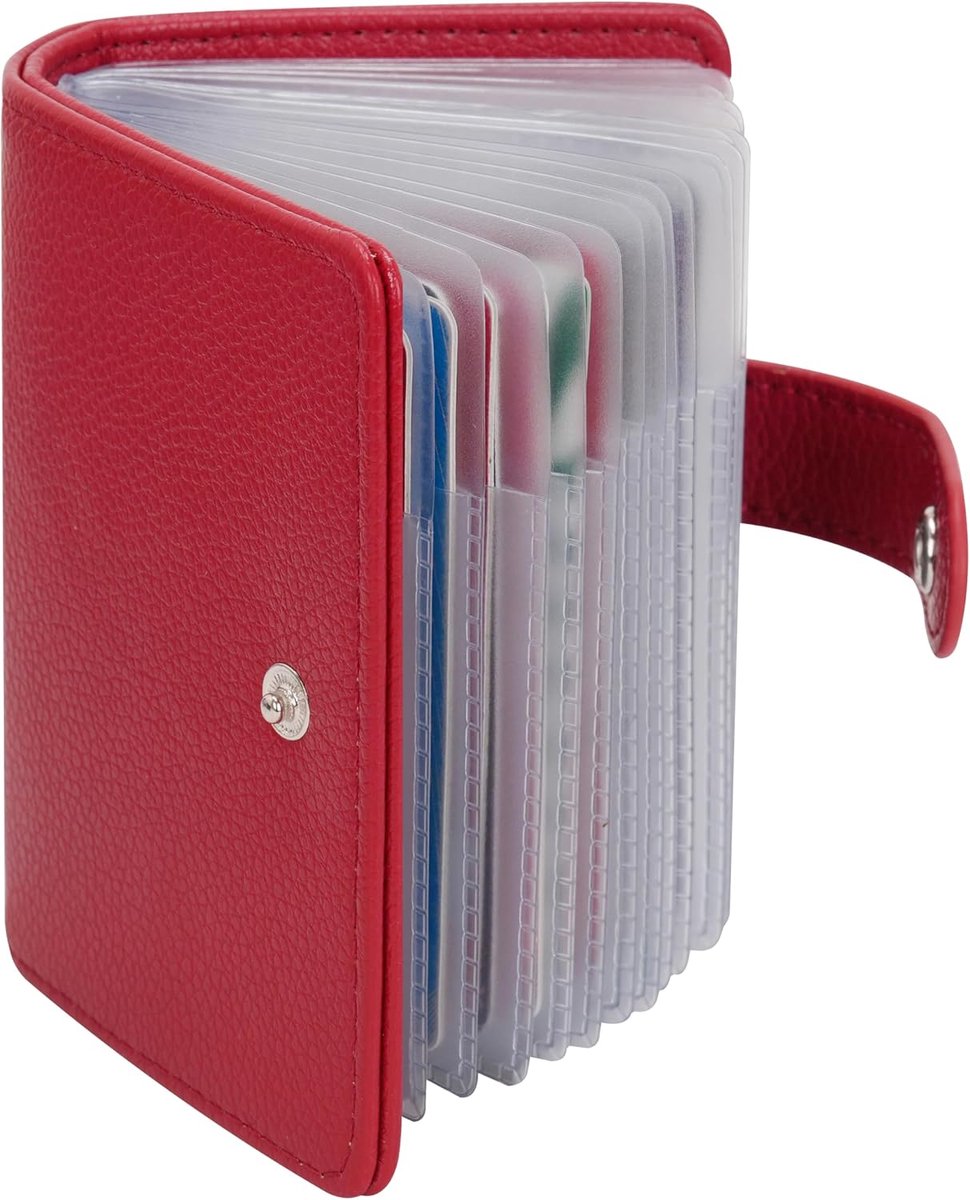 SnelShoppen - Luxe Gele Leder Creditcard Houder voor Mannen en Vrouwen - 40 Slotjes, Compact en Duurzaam - Perfect voor Feest, Reizen, Casual Gebruik