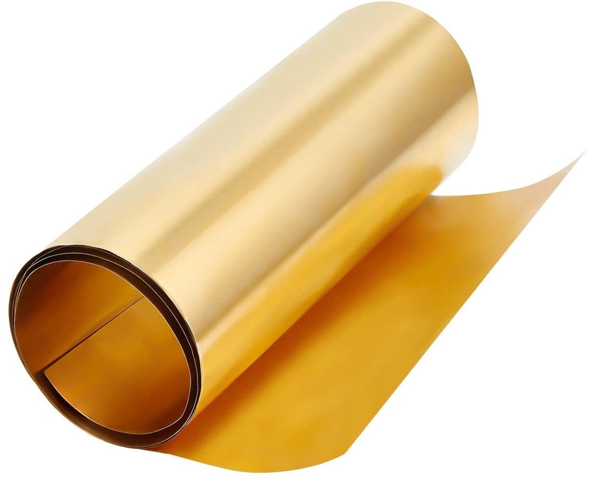 Dunne Messing Plaat voor DIY Knutselprojecten - 0.1mm Dikte, 1000 x 200mm, Ideaal voor Snijden en Vormen