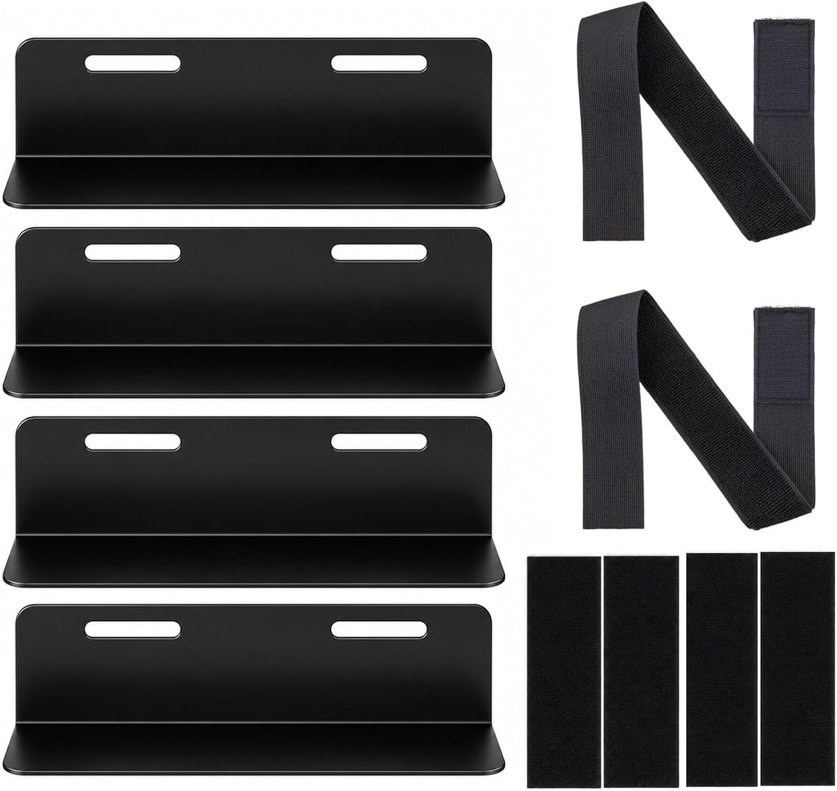 SnelShoppen - 4 stuks Auto Kofferbak Organizer, Antislip L-Houder van Metaal voor Veiligheid in de Kofferbak, Universele Accessoires voor SUV, Combi,