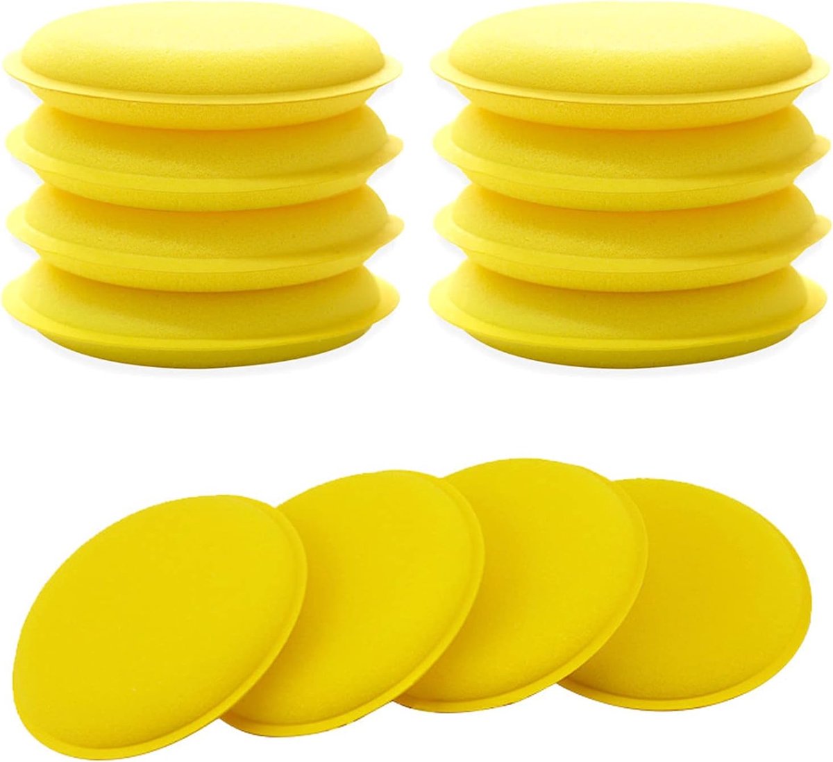 SnelShoppen - Pack van 12 Auto Was Sponsen - Zachte Foam Polijst Pads en Wax Applicators voor Effectieve Voertuig Reiniging en Polijsten (Geel)