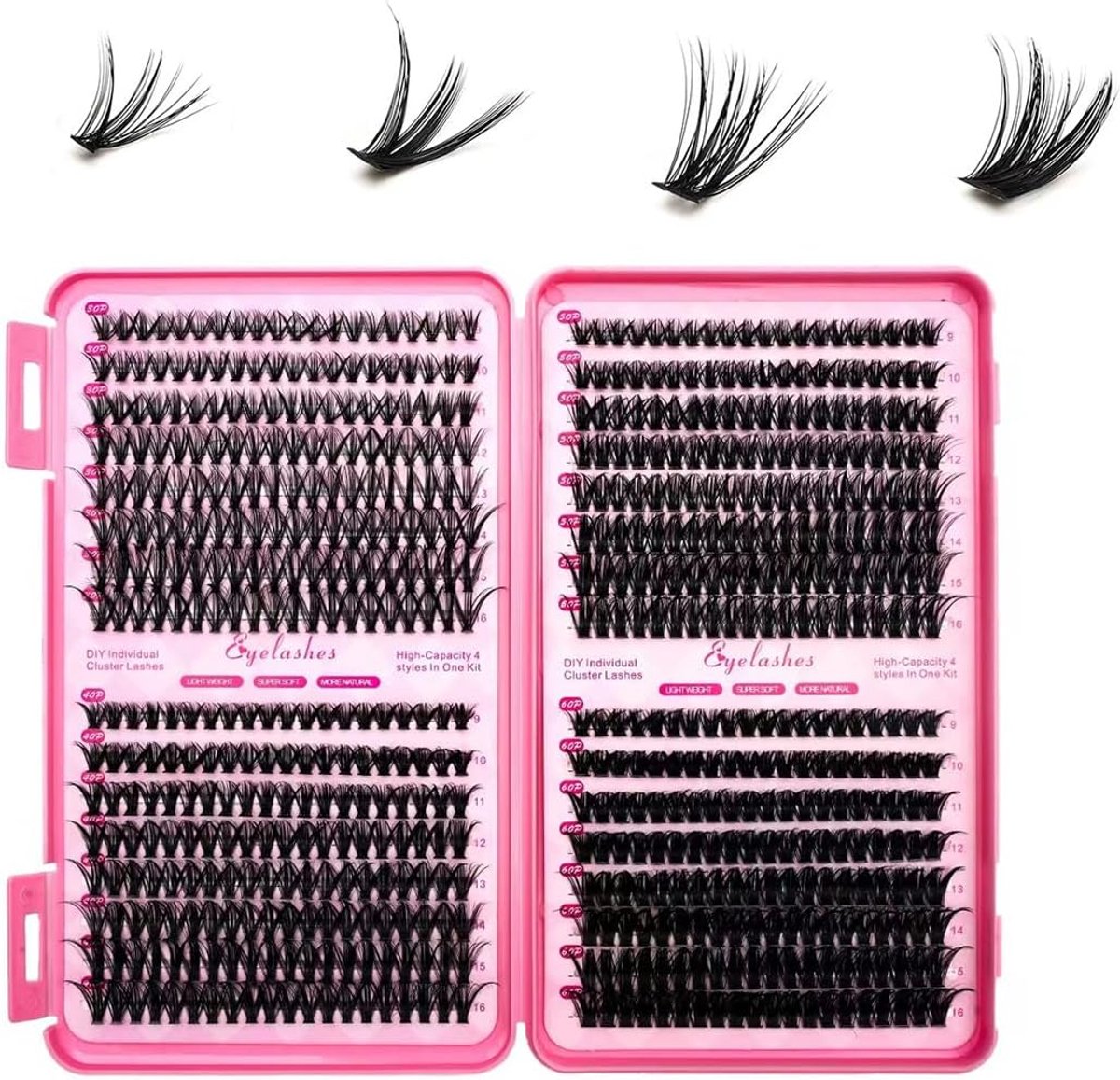 SnelShoppen - Fadlash Individuele Wimpers, 632 Stuks, D-Curl Cluster Wimpers, Volumewimpers, DIY Wimperextensions voor Thuisgebruik, 8-16 mm, Perfect