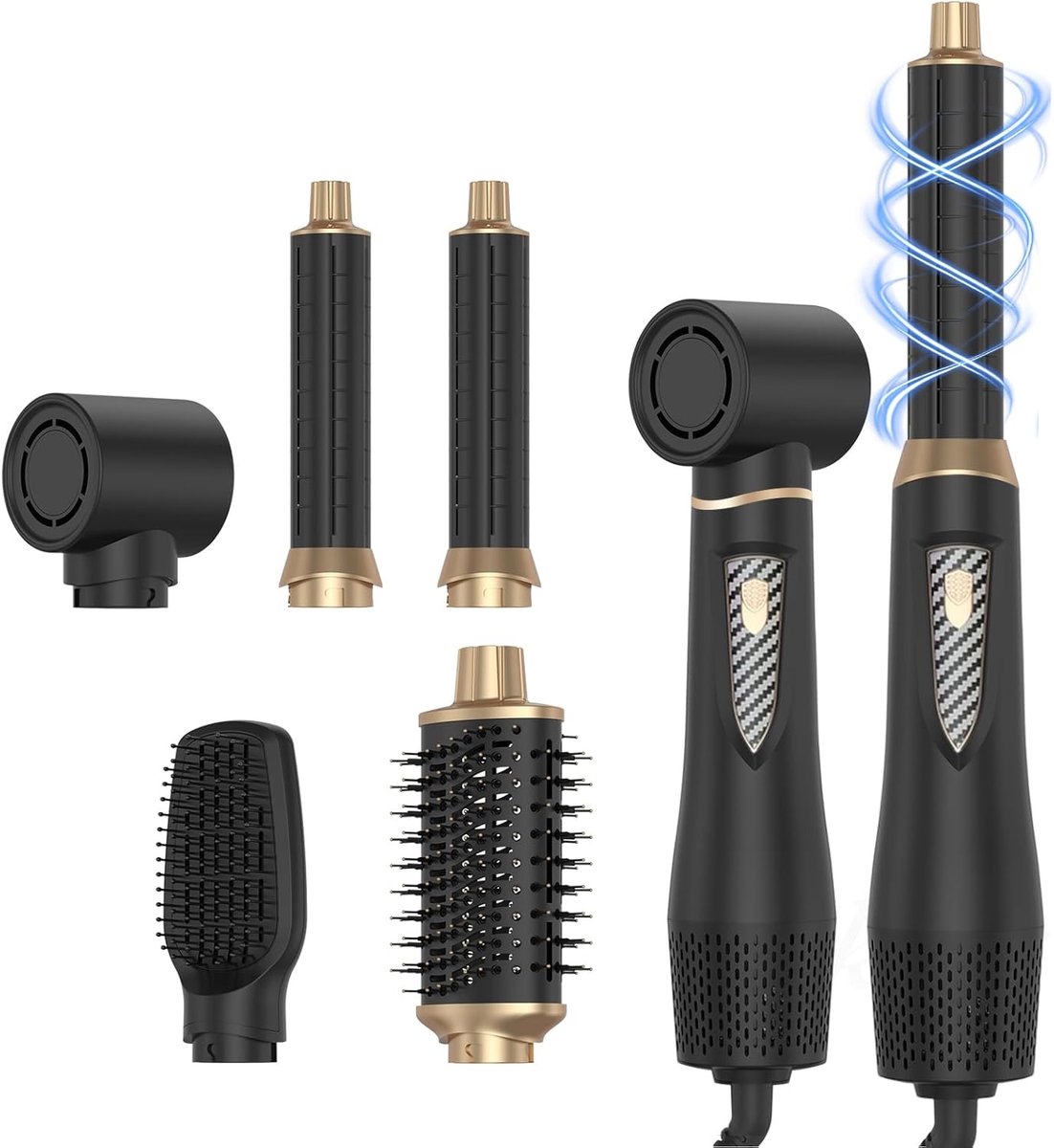 SnelShoppen - 5-in-1 Hair Styler, Warm Air Brush Set, 1000 W, Multifunctionele Haardroger met Ronde Borstel, Automatische Krulfunctie, Negatieve Ionen