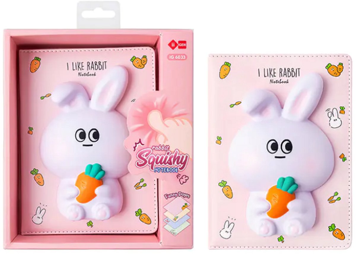 Notitieboek Met Squishable 3D Figuur Konijn A5