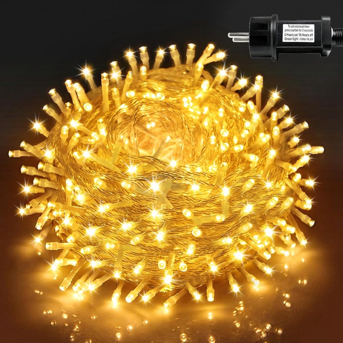 SnelShoppen - LED Fairy Lights Buiten 80m met Stekker en Timer - 640 Superheldere LED Lichten - IP44 Waterdicht - Warm Wit voor Feest, Bruiloft, Tuin,