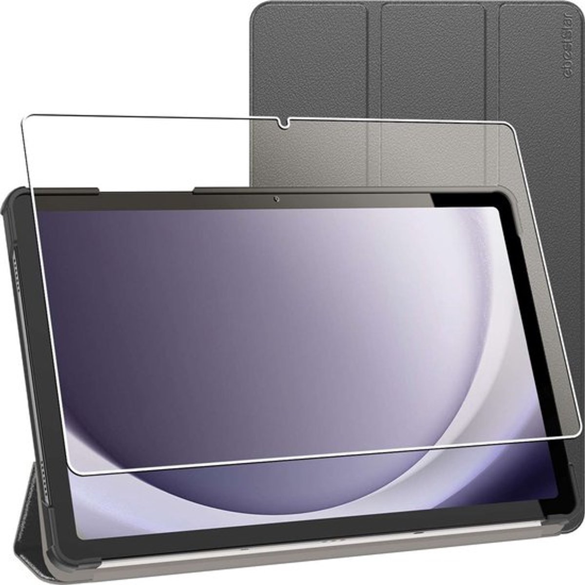 ebestStar - Hoes geschikt voor Samsung Galaxy Tab A9+ (2023) SM-X210, Slanke Design PU Lederen Etui, Automatische Slaap/Wake, SmartCase hoesje, Zwart + Gehard Glas