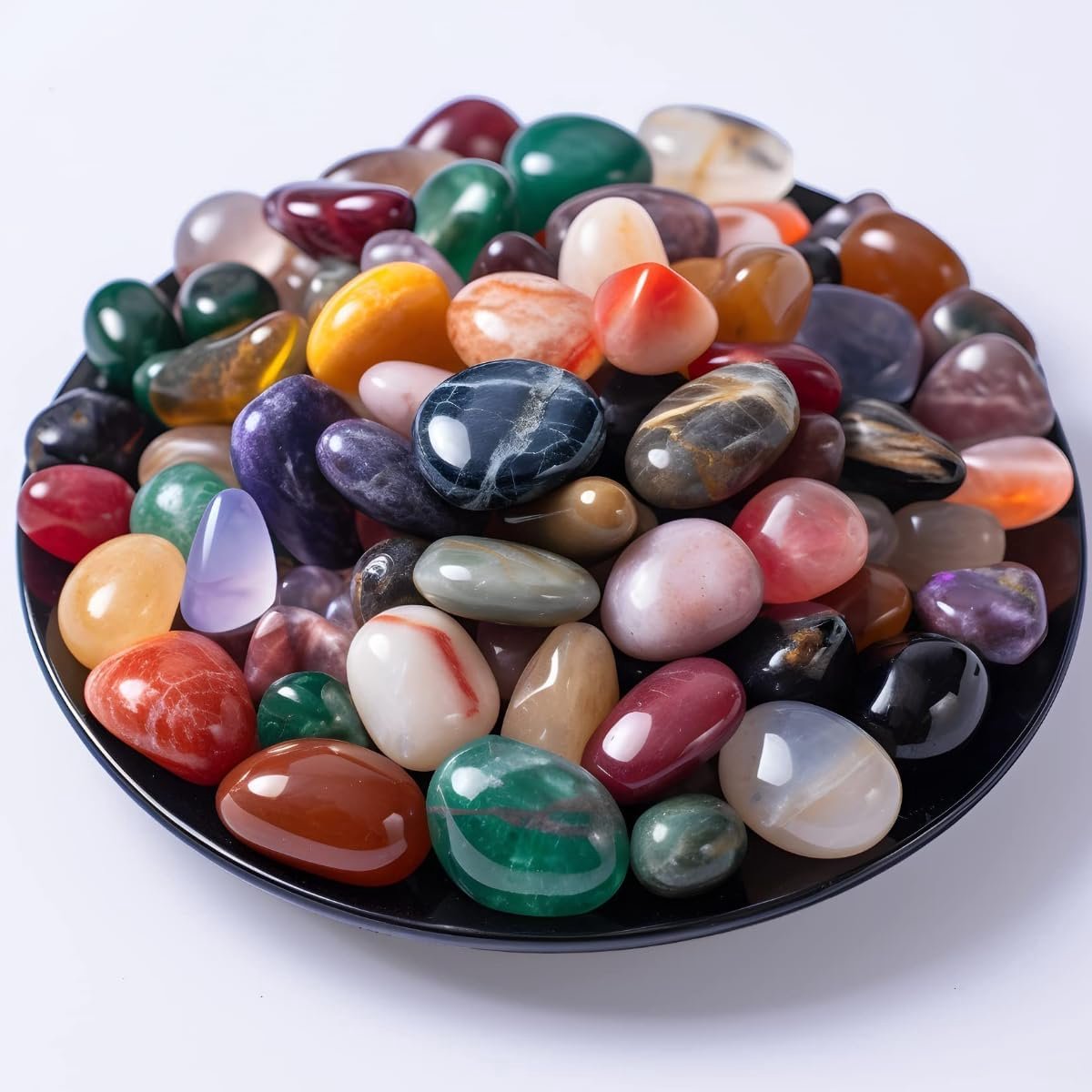 SnelShoppen - Colourful Gemstones Tumbled Stones - 250g Polished Mini Crystals - Natuurlijke Halfedelstenen Decoratie voor Aquarium, Tuin, Potplanten