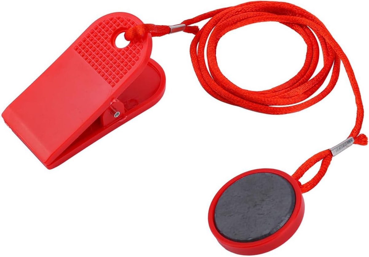 SnelShoppen - Safety Key Treadmill Universele Magnetische Stop Sleutel voor Loopbanden - Rood - 3cm - ABS Kunststof - Veiligheidsfunctie voor Thuisgeb
