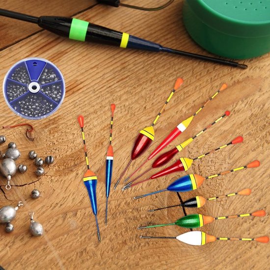 Set van 10 Vissersdobbers van Foam, 205 Stuks, Geschikt voor Alle Soorten Vissen in Meren en Vijvers, Inclusief 3 Draai Sloten en 4 Stoppers van Merkloos — afbeelding 5