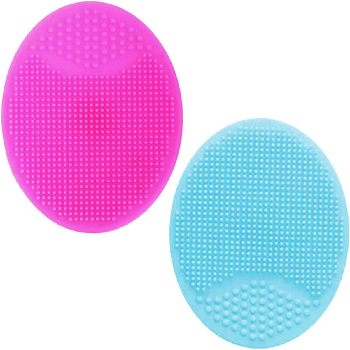 SnelShoppen - 2pcs Silikon Gezichtsreinigingsborstel - Zachte Exfoliator en Massager voor Anti-Aging Huidverzorging - Roze en Groen - Ideaal voor Dage