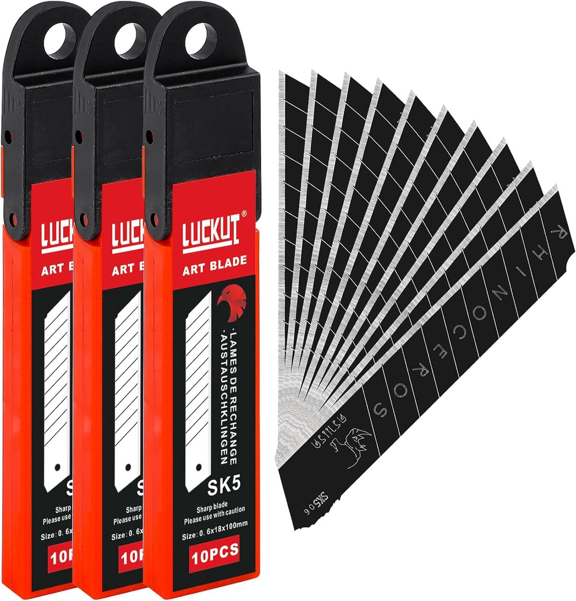SnelShoppen - 30 Stuks 18mm Vervangende Snijbladen voor Universele Cutters, Hoge Kwaliteit SK5 Staal, Perfect voor Klussen en Hobby's