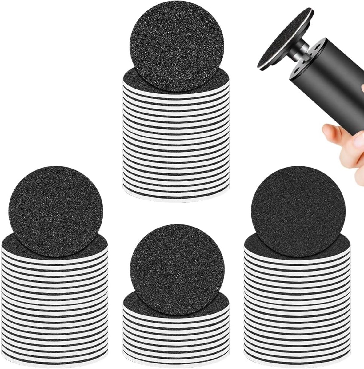 Thijox - 70 Vervangende Schuurpapierschijven voor Elektrische Eeltverwijderaar, 80#/120#/180# Schuurpapier Disks voor Pedicure, Perfect voor Voetverzo