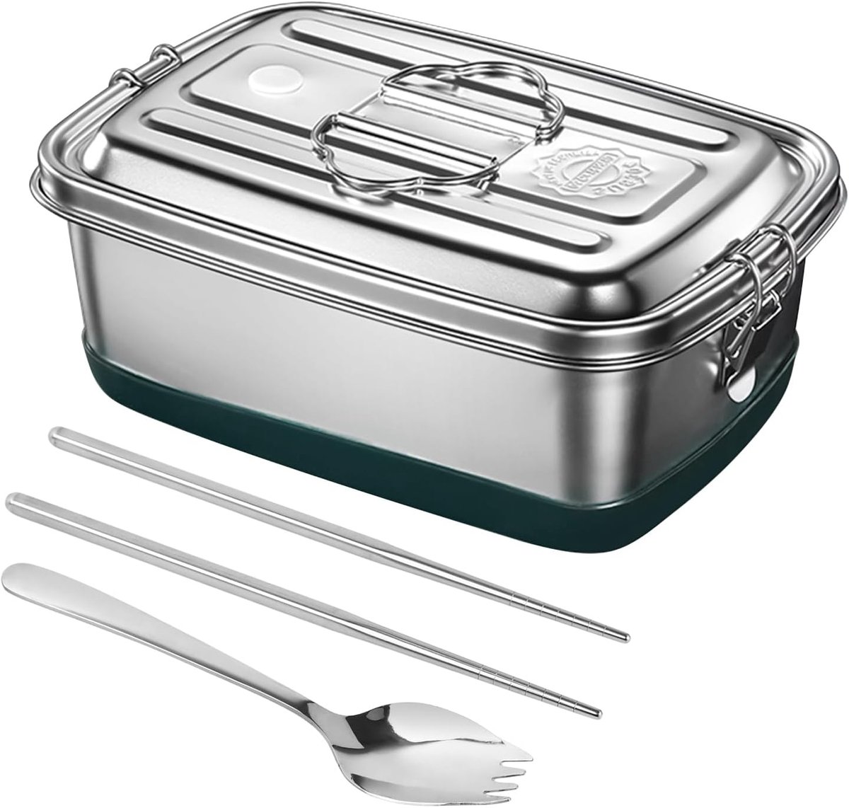 Thijox - Broodtrommel roestvrij staal 2000 ml, lekvrij, met vakken en afdichtring, duurzame en milieuvriendelijke lunchbox voor school, werk, picknick