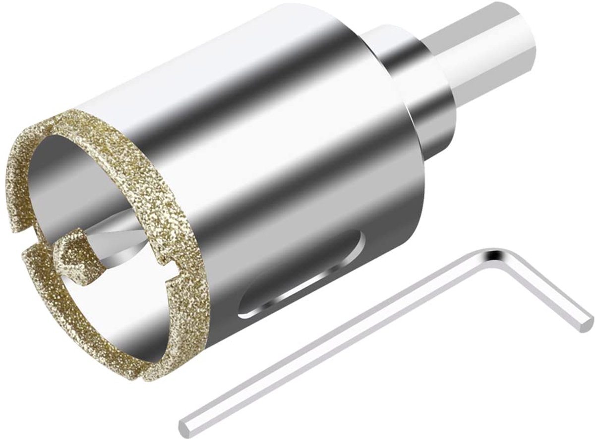 SnelShoppen - 35mm Diamant Boor, Diamant Gatzaag met Positioneringsboor, Gehard Staal voor Glas, Tegels, Keramiek, Marmer, Limestone