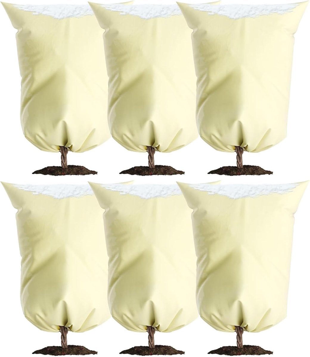 SnelShoppen - 6 x 80 cm Winterbescherming Potplant Zak - Beschermhoes voor Planten, Bomen, Palmen, Balkonplanten - Ademend, Warmtebewarend, Duurzaam,