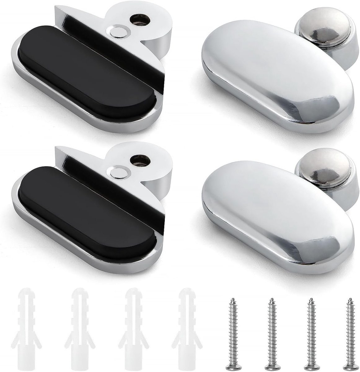 4 Stuks Ovale Spiegelclips voor 3-5mm Dikke Spiegels, Zinklegering Glasbevestiging met Pluggen en Schroeven, Ideaal voor Badkamer en Interieurdecoratie