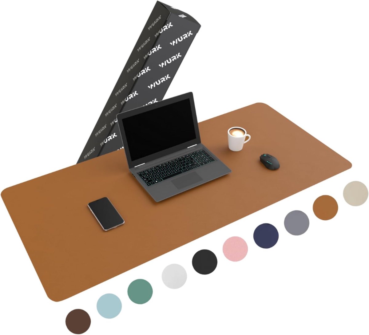 Thijox - Professionele Bureau Onderlegger 120cm x 60cm - Muismat XXL - Multifunctionele Desk Mat - Cognac Bruin - Perfect voor Laptop, Toetsenbord en