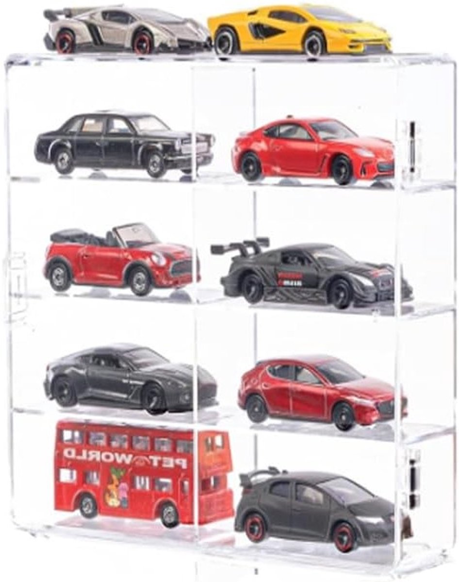 Displaybox voor 1:64 Auto Model - Opbergkast voor Hot Wheels - Stofdichte Vitrine voor Speelgoedauto's