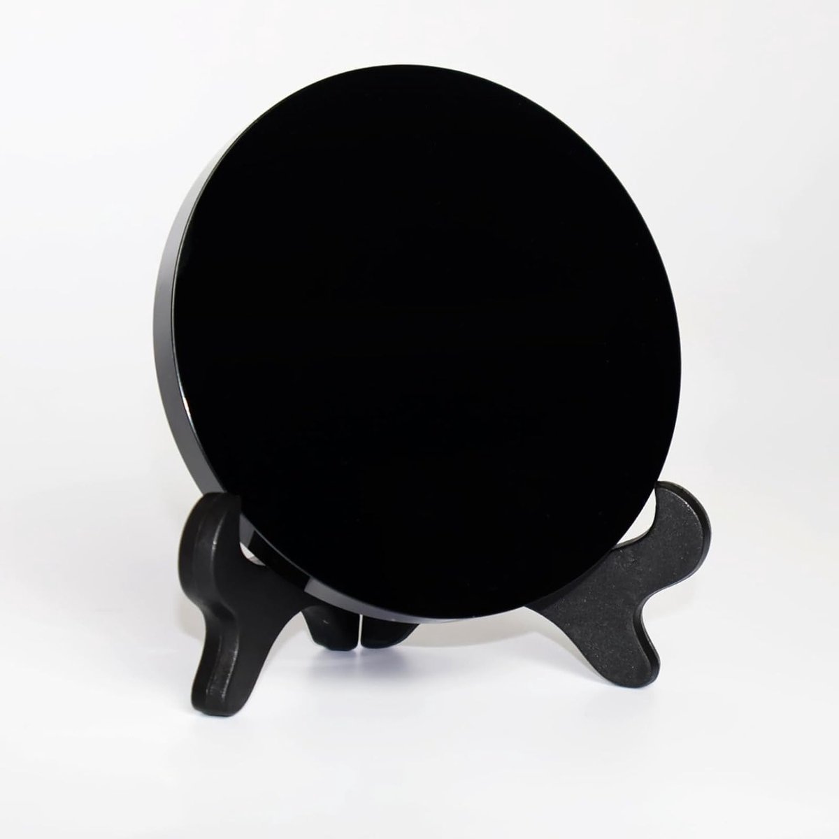 Multifunctionele Decoratieve Spiegel met Stand voor Thuisdecoratie, Divinatie en Meditatie (Zwart, 6 x 6 cm) - Perfect voor Spirituele Praktijken en Interieurstyling