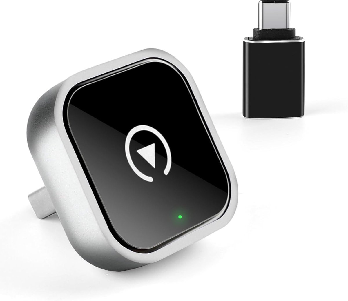 SnelShoppen - Wireless Carplay Adapter - 2-in-1 Mini Carplay Adapter - Convert Wired Carplay/Android Auto naar Draadloos - Plug and Ready - Compact en
