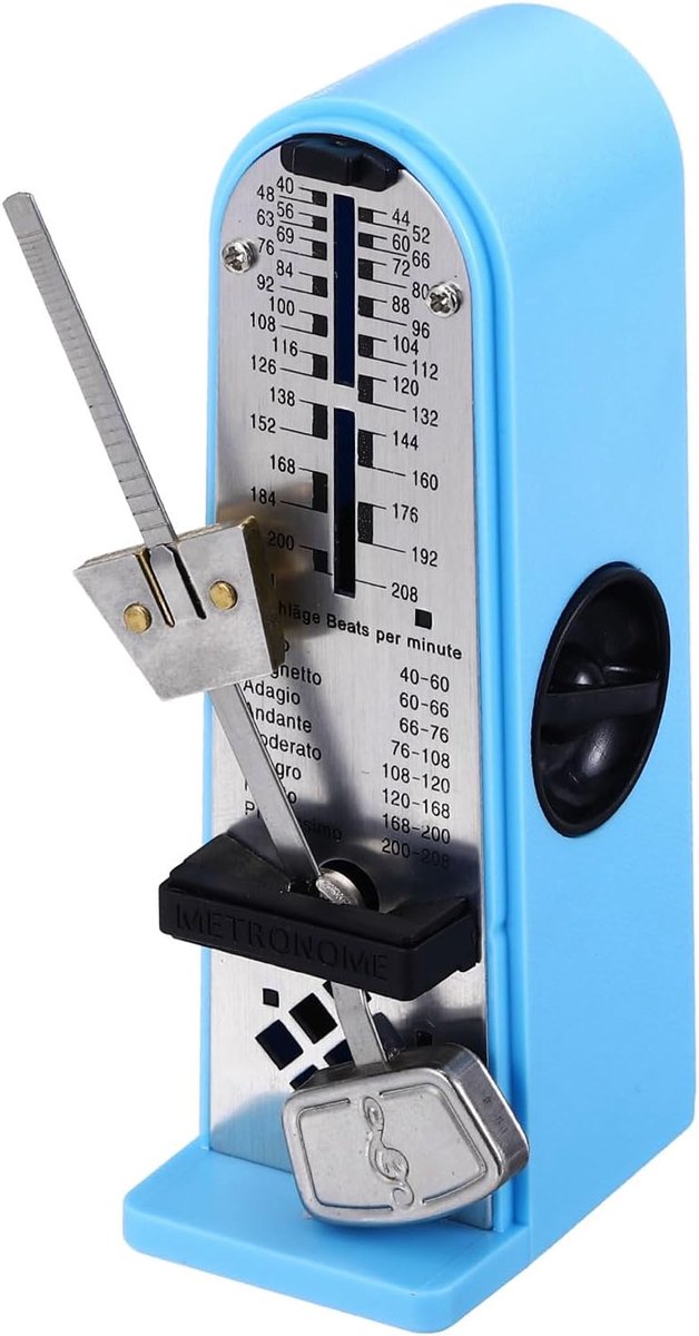 SnelShoppen - Mini Mechanische Metronoom Hoge Precisie Professionele Muziektimer Universele Metronoom voor Piano Gitaar Viool Ukulele Spelers Lichtbla