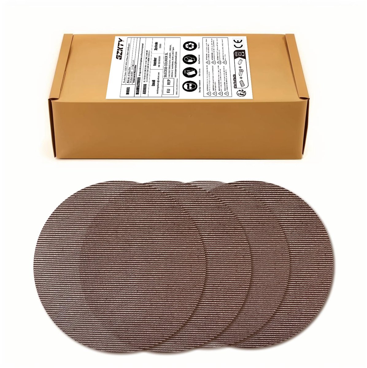 SnelShoppen - Pack van 50 Schuurpapier 150 mm Rond Net, Orbital Schuurdiscs Grit 60/80/120/180/240, Geschikt voor 125 mm Schuurmachines