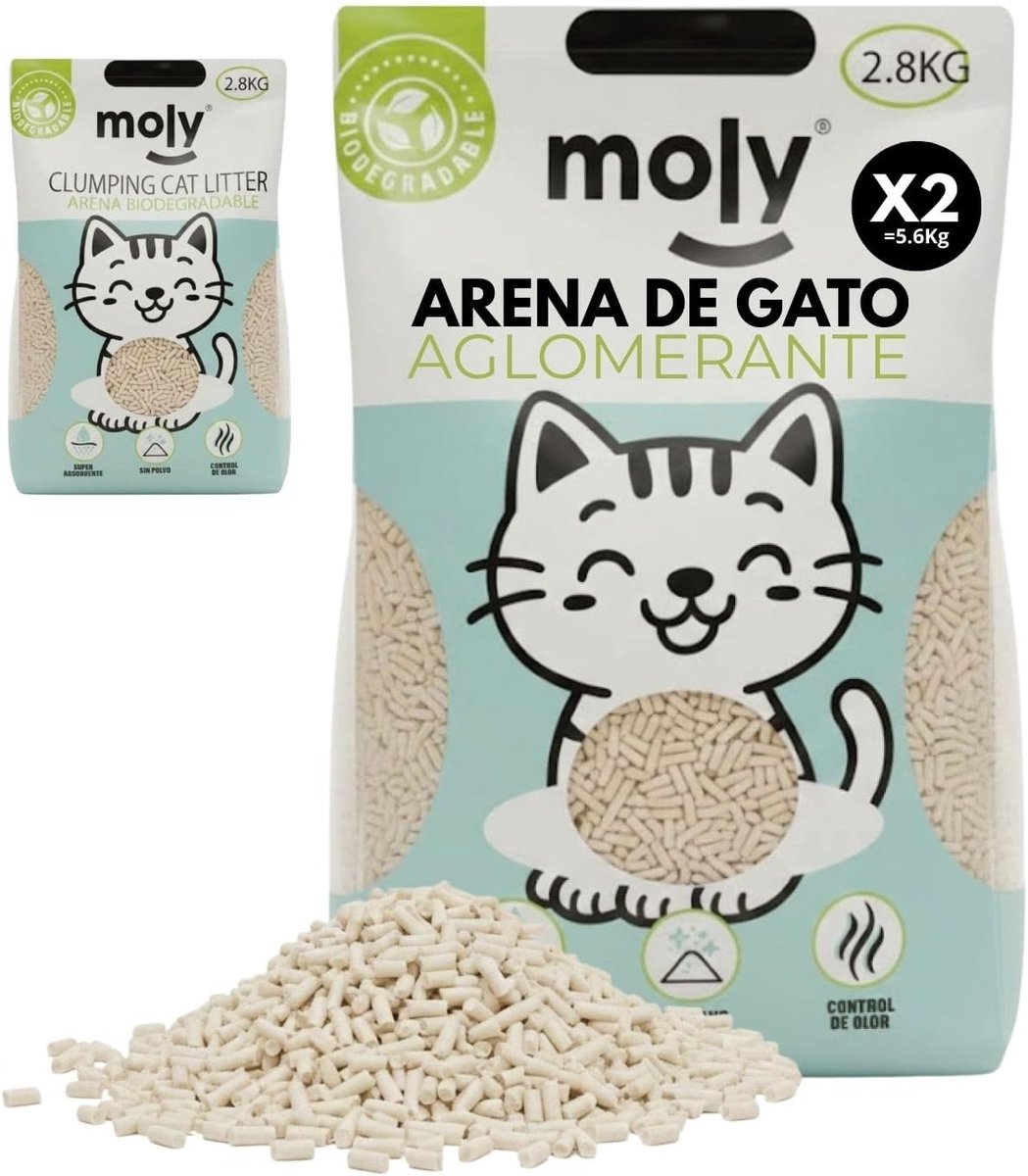 SnelShoppen - Biologisch Afbreekbare Tofu Kattenbakvulling - 5.6 kg - 7.4 L - Hoge Absorptie - Stofvrij - Mais en Bamboe - Composteerbaar - Ideaal voo
