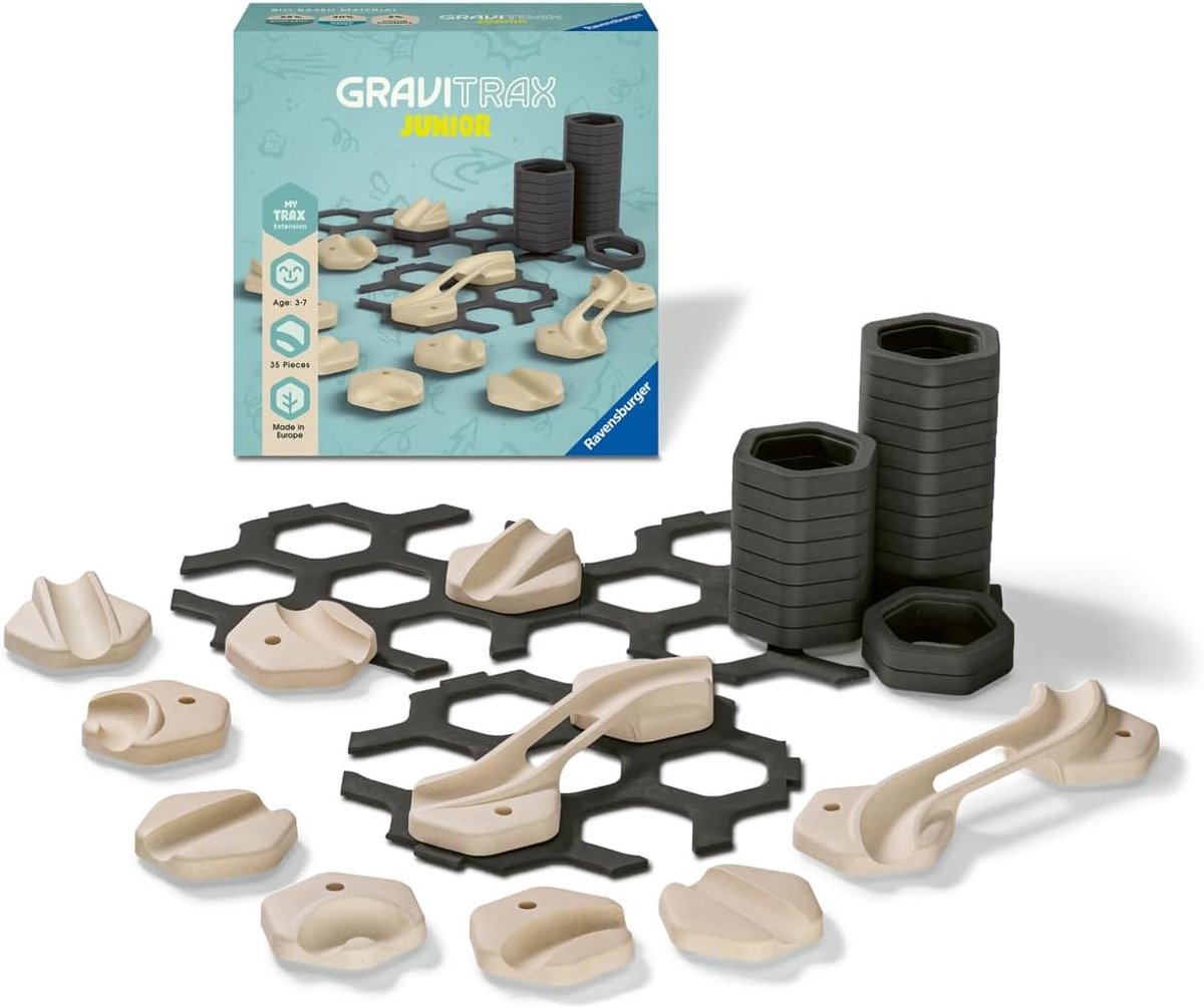 SnelShoppen - GraviTrax Junior Uitbreiding Trax - Uitbreidbaar Marmerenbaan voor Kinderen, Ballenbaan van Duurzame Materialen, Creatieve Themawerelden