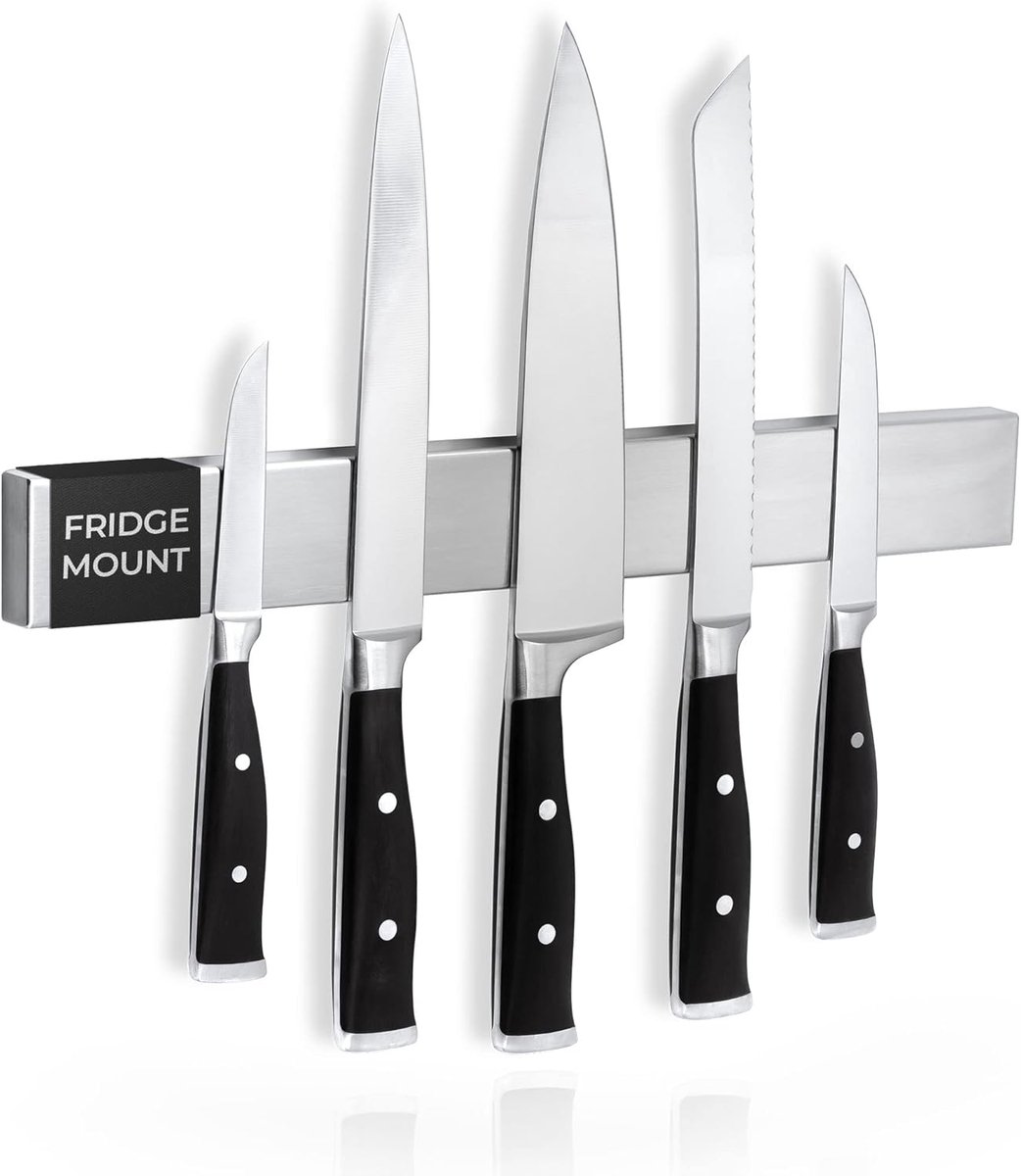 SnelShoppen - Magnetische messenhouder met extra sterke magneet - Rvs magnetische strip 40 cm - Ideaal voor de keuken, koelkast en metaal oppervlakken