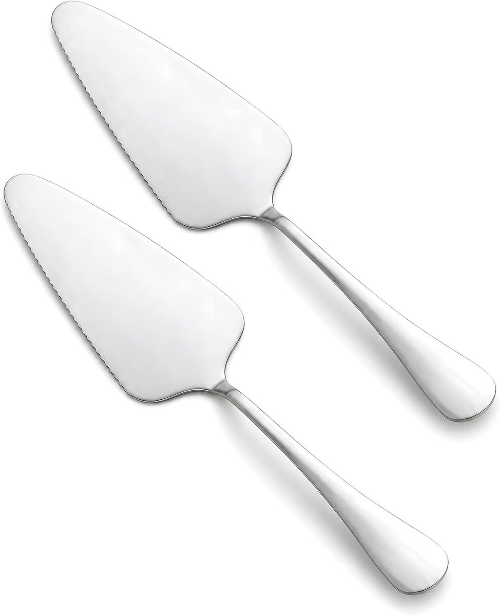 SnelShoppen - 2 stuks Taartschep Set Roestvrij Staal met Gekartelde Rand - Taartschep en Taartmes voor Taarten, Pizza en Dessert - Ideaal voor Keuken,
