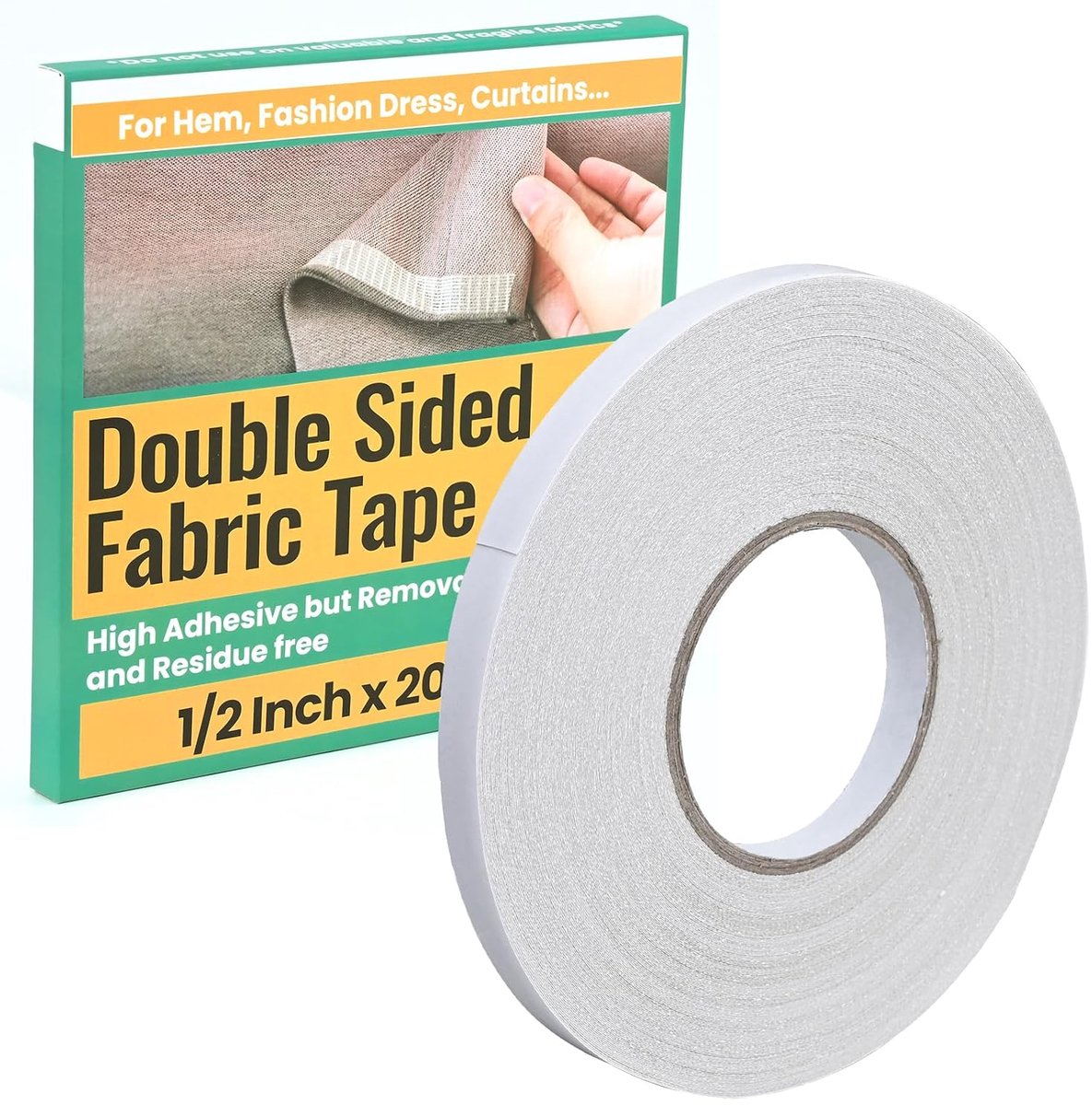 SnelShoppen - Dubbelzijdig Plakband Extra Sterk 13 mm x 60 m - Transparant Plakband voor Kleding, Knutselen, Scrapbooking, Vezelvlechtwerk, Duurzaam e