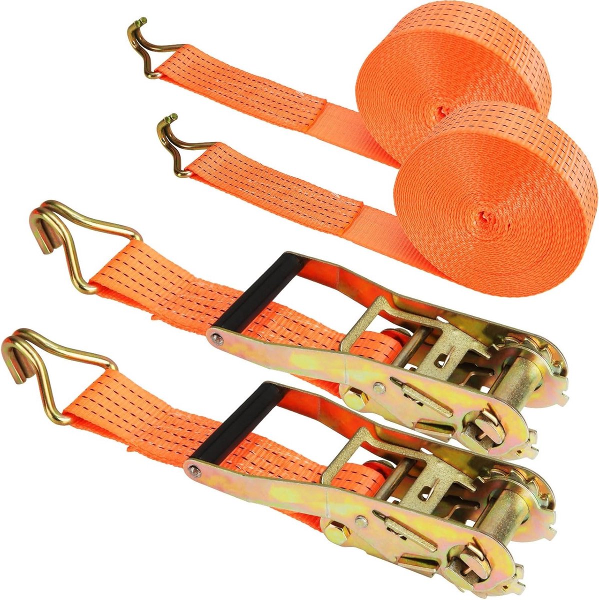 Verstelbare Lashing Straps 5 cm Breed - Set van 2 - 6 m Lang - Sterke Bevestigingsriemen met Ratchet en Haak voor Zware Lasten