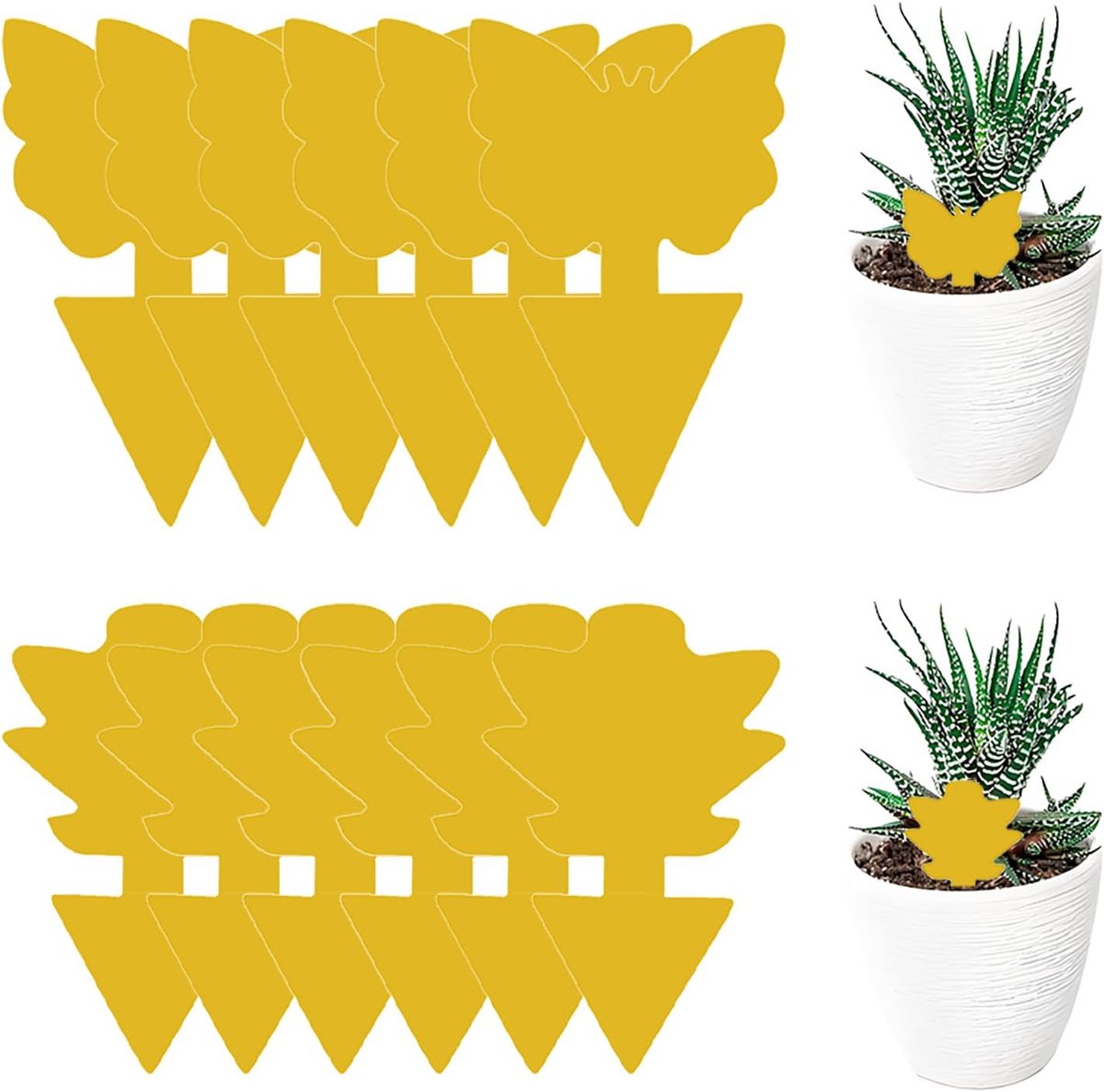 SnelShoppen - Rough Gnats Control Gele Stickers (12 Stuks) - Effectieve Vliegenvallen voor Binnenplanten - Milieuvriendelijke Insectenbestrijding - Ge