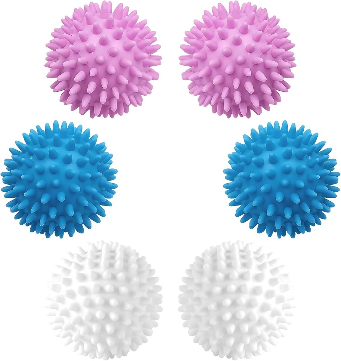 SnelShoppen - 6 Stuks Drogerballen, Wasballen voor Wasdroger - Natuurlijke Pluizigheid en Antistatische Effecten - Blauw, Wit, Paars - Ideaal voor Don