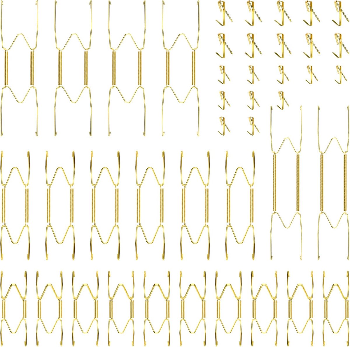 SnelShoppen - Pack van 20 Onzichtbare Wandplaat Hangers, 10 cm, RVS, Decoratief met 20 Haakjes en Spijkers voor Antieke Decoraties en Kunst (Goud)