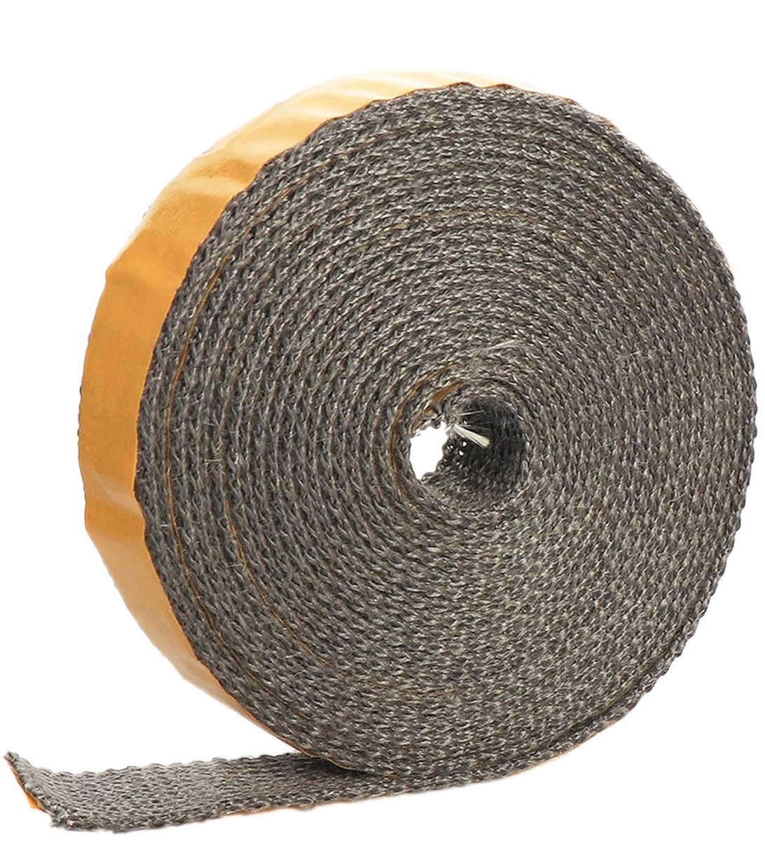 SnelShoppen - 5 m Vuurvaste Afplaktape 20x2 mm Zelfklevend Schoorsteen Seal E-glass Garens Plat Seal DIN Goedgekeurd tot 600°C - Ideaal voor Open Haar