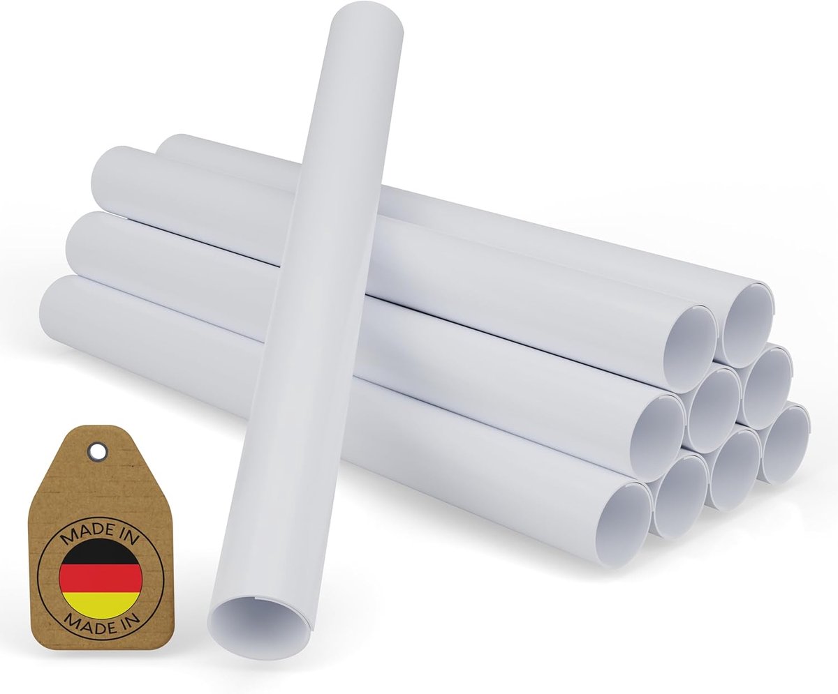 SnelShoppen - Verwarmingspijp Cover Set van 10, Voor Pipen 15-18 mm, 200 mm Lengte, Witte Plastic Isolatie voor Radiatoren, Makkelijke Montage en Aanp