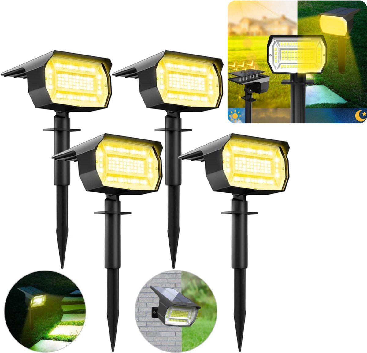 Tuinverlichting op Zonne Energie - Solar Buitenlampen -Zwart