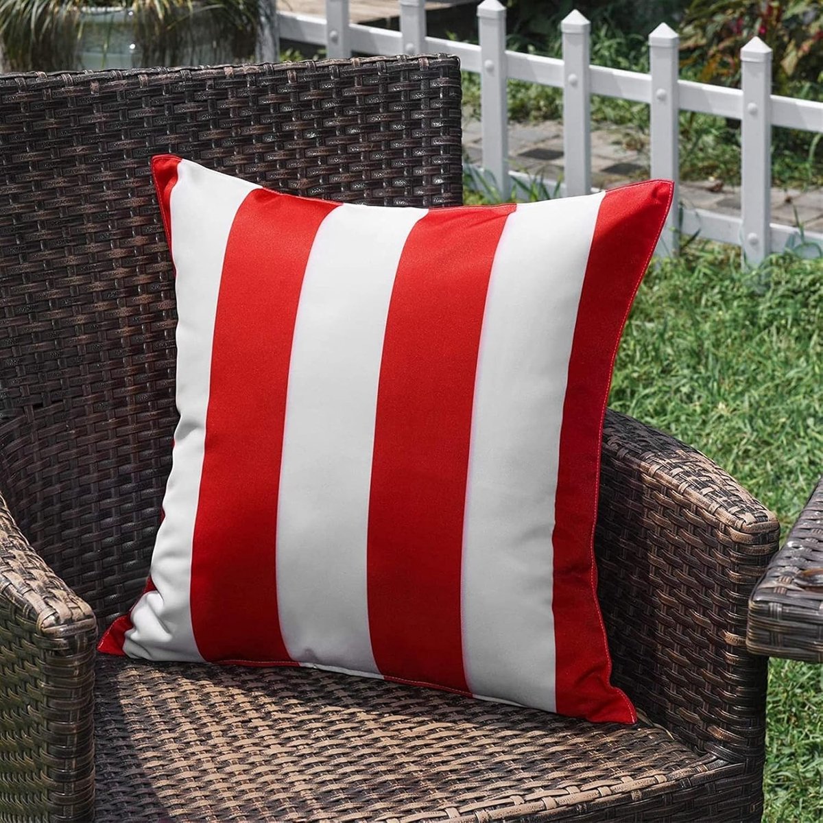 SnelShoppen - Outdoor Lumbar Cushion Covers Waterdicht Gestreept 18x18 inch Kussenhoezen v