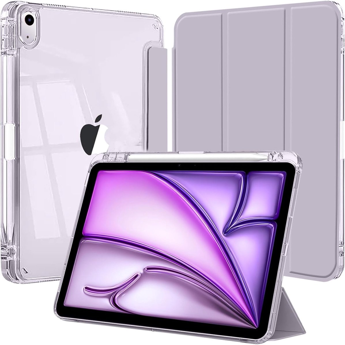 SnelShoppen - iPad Air 11 Inch Case M4/M3/M2 2026/2025/2024 en iPad 5e/4e Generatie 10.9 Inch - Duidelijke Transparante Achterkant, Slanke Shockproof