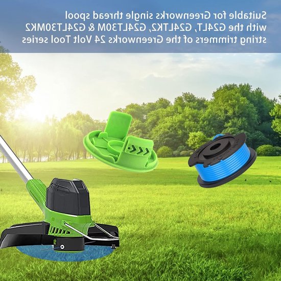 Vervangingsspoel voor grastrimmers met enkele draad van 1.65mm, ideaal voor 24V trimmers, inclusief 4+1 spoelen, perfect voor tuinonderhoud en grastrimmen — afbeelding 5