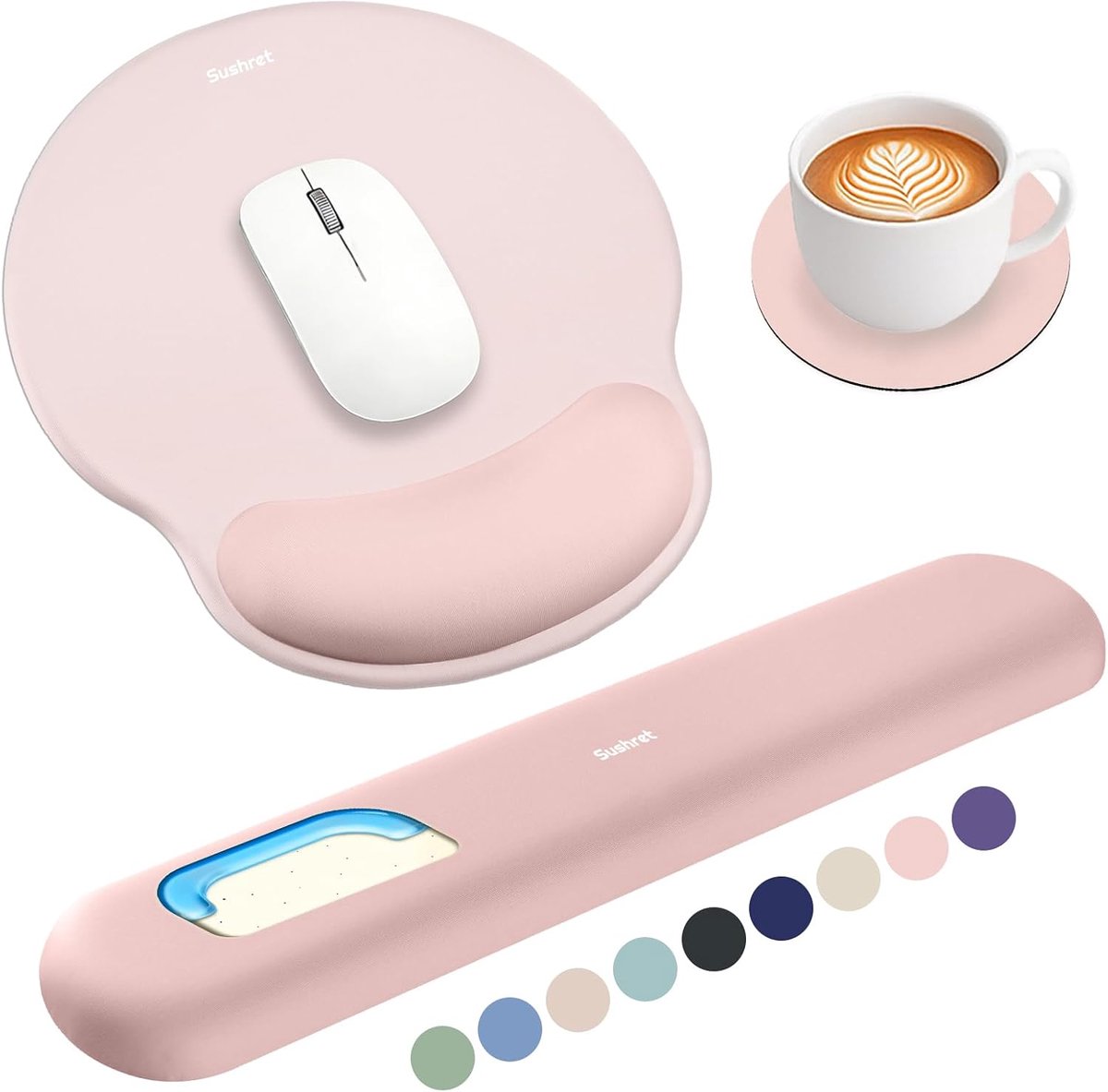 SnelShoppen - Ergonomische Mouse Pad met Polssteun - 3-in-1 Gel Geheugenfoam Muismat met Armsteun - Comfortabele Bureau Accessoires voor Kantoor en Ga