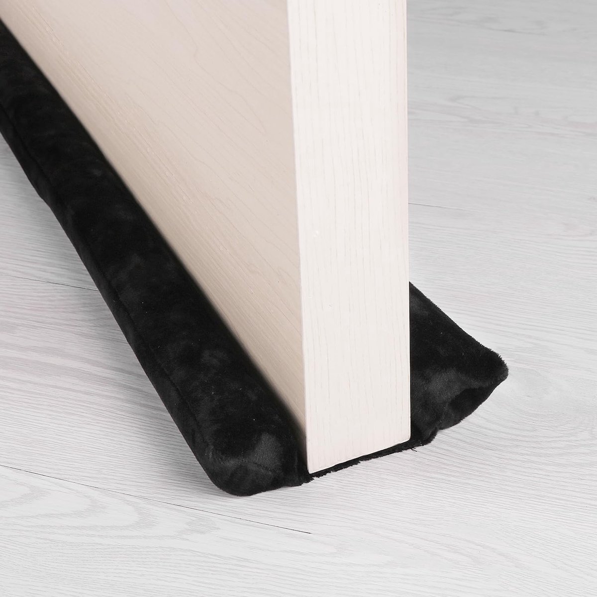 SnelShoppen - Dubbele Deurstoppers met Dubbele Seal, 91 cm, Geluidsisolatie en Tochtwering voor Deuren, Zwart, Wasmachinebestendig, Bespaar Verwarming