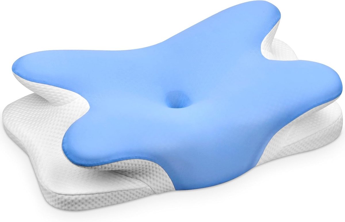 SnelShoppen - Ehomfory Ergonomisch Memory Foam Kussen - Neksteunkussen voor Zijslaapkussen, Hoofdkussen, Nekkussen voor Rug- en Buikslapers - 67 x 37