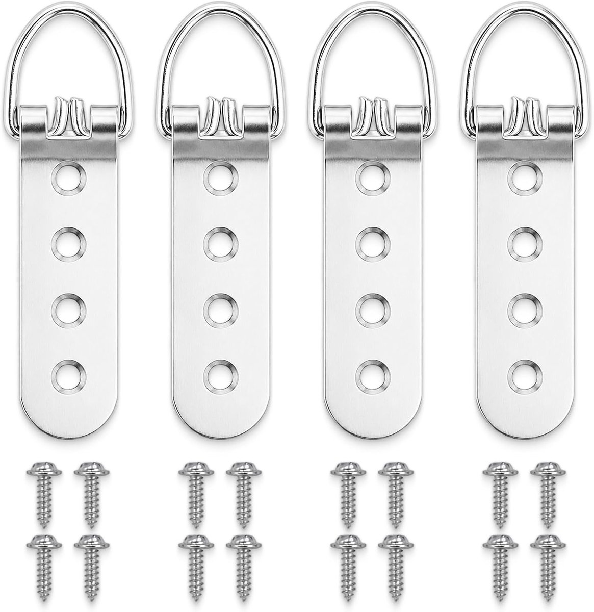 SnelShoppen - 4 Stuks Schilderijhangers voor Zware Schilderijen - Schroefmontage voor Spiegels en Lijsten - Stabiele Wandophang Hangers voor Hout en P