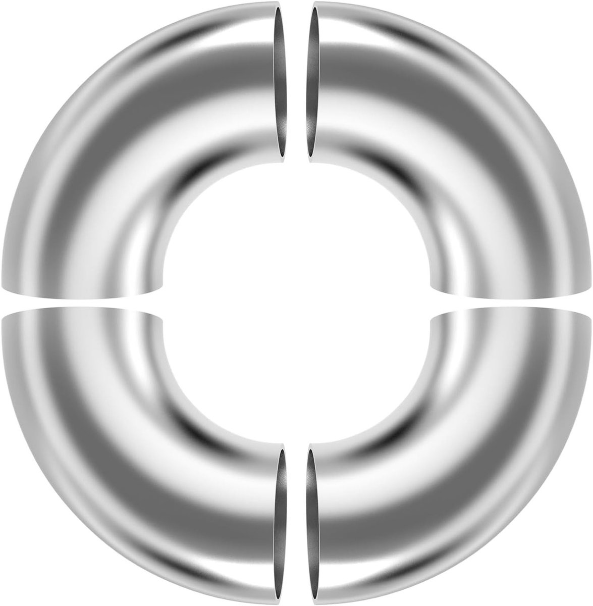 Stainless Steel Bochten 90 Graden voor 63 mm OD Pijp - Perfect voor Uitlaat, Trapleuningen en Uitlaatsystemen